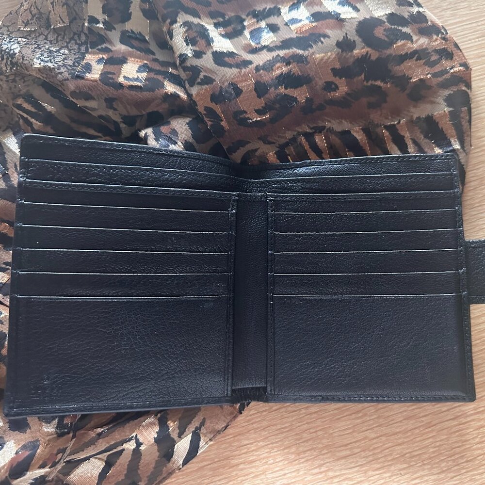 GUCCI Blondie Black Calf Leather Tri-Fold Wallet VTG Y2K Italy luxury designer - Picture 4 of 12